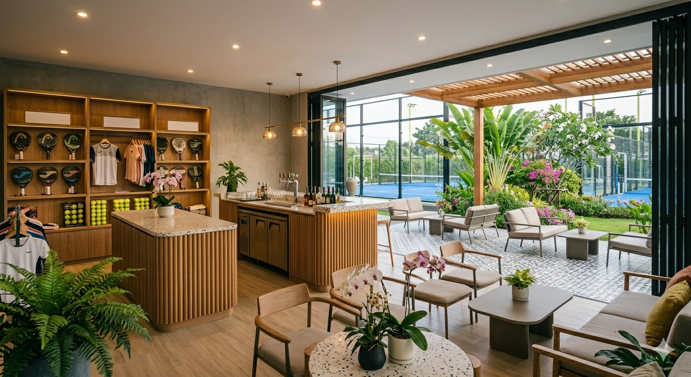 Padel Isan modern clubhouse with premium amenities